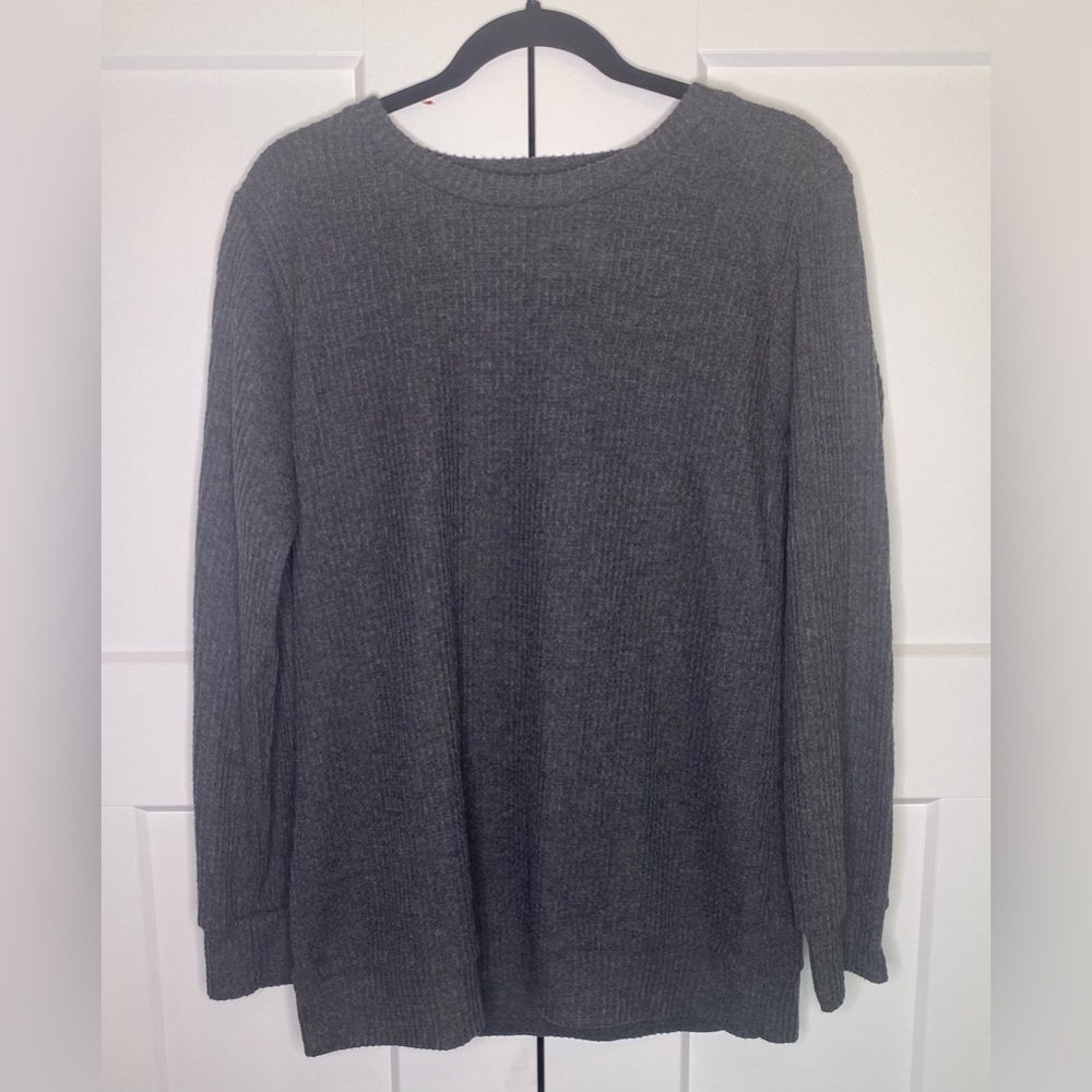 Shiela Rose Gray Ribbed Sweater Size 2XL